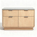 Wooden storage cabinet with four drawers and metal top 60 x 40 x 50cm