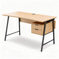 Wooden desk with storage drawers and metal legs for home office 120 x 60 x 75cm