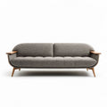 Modern fabric sofa with wooden armrests and dimensions 180 x 80 x 75cm