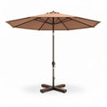 Patio umbrella with steel frame and fabric cover in taupe 250 x 250 x 240cm