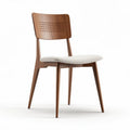 Wooden dining chair with padded seat 47 x 45 x 82cm walnut color